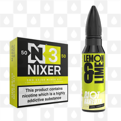 Lemon Lime | BAR EDTN by Riot Squad E Liquid | 60ml Long Fill, Nicotine Type: Regular Nicotine, Strength & Size: 03mg • 60ml • Inc Shots (50/50)