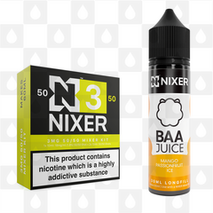 Mango Passionfruit Ice by Baa Juice x Nixer E Liquid | 60ml Long Fill, Nicotine Type: Regular Nicotine, Strength & Size: 03mg • 60ml • Inc Shots (50/50)