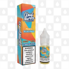 Peach Blue Razz by Cloud Nurdz E Liquid | 10ml Nic Salt, Strength & Size: 10mg • 10ml
