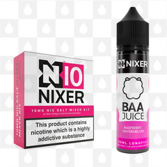 Raspberry Watermelon by Baa Juice x Nixer E Liquid | 60ml Long Fill, Nicotine Type: Nicotine Salt, Strength & Size: 10mg Salt • 60ml • Inc Shots (50/50)