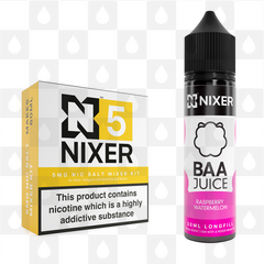 Raspberry Watermelon by Baa Juice x Nixer E Liquid | 60ml Long Fill, Nicotine Type: Nicotine Salt, Strength & Size: 05mg Salt • 60ml • Inc Shots (50/50)