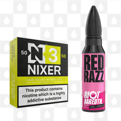 Red Razz | BAR EDTN by Riot Squad E Liquid | 60ml Long Fill, Nicotine Type: Regular Nicotine, Strength & Size: 03mg • 60ml • Inc Shots (50/50)