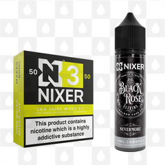 Nevermore by Black Rose Elixirs x Nixer E Liquid | 60ml Long Fill, Nicotine Type: Regular Nicotine, Strength & Size: 03mg • 60ml • Inc Shots (50/50)