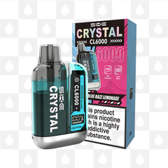 Crystal Bar CL6000 | 6000 Puff | Pre-Filled Pod Kit, Strength & Puff Count: 20mg • 6000 Puffs, Flavour: Blue Razz Lemonade