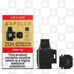 Gold Bar Apollo 20K Replacement Pod & Tank, Strength & Puff Count: 20mg • 4000 Puffs, Flavour: Cherry Fizz