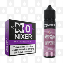 Berry Lemonade by Mix Labs x Nixer E Liquid | 60ml Long Fill, Nicotine Type: Nicotine Free, Strength & Size: 00mg • 60ml • Inc VG/PG Shots (50/50)