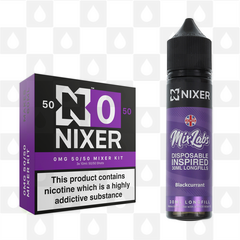 Blackcurrant by Mix Labs x Nixer E Liquid | 60ml Long Fill, Nicotine Type: Nicotine Free, Strength & Size: 00mg • 60ml • Inc VG/PG Shots (50/50)