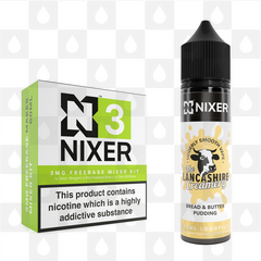 Bread & Butter Pudding by The Lancashire Creamery x Nixer E Liquid | 60ml Long Fill, Nicotine Type: Regular Nicotine, Strength & Size: 03mg • 60ml • Inc Shots (70/30)