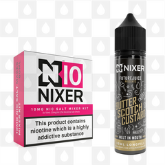 Butterscotch Custard by Future Juice x Nixer E Liquid | 60ml Long Fill, Nicotine Type: Nicotine Salt, Strength & Size: 10mg Salt • 60ml • Inc Shots (50/50)