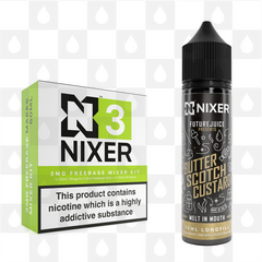 Butterscotch Custard by Future Juice x Nixer E Liquid | 60ml Long Fill, Nicotine Type: Regular Nicotine, Strength & Size: 03mg • 60ml • Inc Shots (70/30)