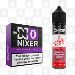 Cranberry, Pomegranate & Cherry by Ohm Brew x Nixer E Liquid | 60ml Long Fill, Nicotine Type: Nicotine Free, Strength & Size: 00mg • 60ml • Inc VG/PG Shots (50/50)