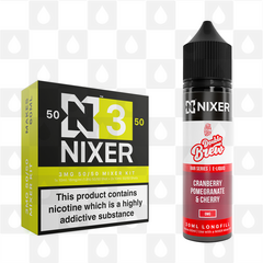 Cranberry, Pomegranate & Cherry by Ohm Brew x Nixer E Liquid | 60ml Long Fill, Nicotine Type: Regular Nicotine, Strength & Size: 03mg • 60ml • Inc Shots (50/50)