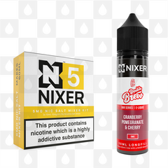 Cranberry, Pomegranate & Cherry by Ohm Brew x Nixer E Liquid | 60ml Long Fill, Nicotine Type: Nicotine Salt, Strength & Size: 05mg Salt • 60ml • Inc Shots (50/50)