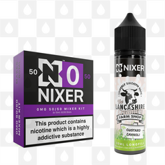 Custard Cannoli by The Lancashire Creamery x Nixer E Liquid | 60ml Long Fill, Nicotine Type: Nicotine Free, Strength & Size: 00mg • 60ml • Inc VG/PG Shots (50/50)