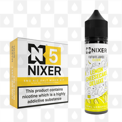 Lemon Cheesecake by Future Juice x Nixer E Liquid | 60ml Long Fill, Nicotine Type: Nicotine Salt, Strength & Size: 05mg Salt • 60ml • Inc Shots (50/50)