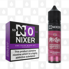 Lime Raspberry Cherry by Mix Labs x Nixer E Liquid | 60ml Long Fill, Nicotine Type: Nicotine Free, Strength & Size: 00mg • 60ml • Inc VG/PG Shots (50/50)