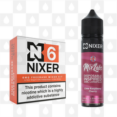 Lime Raspberry Cherry by Mix Labs x Nixer E Liquid | 60ml Long Fill, Nicotine Type: Regular Nicotine, Strength & Size: 06mg • 60ml • Inc Shots (70/30)