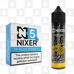 Mango & Passionfruit by Future Juice x Nixer E Liquid | 60ml Long Fill, Nicotine Type: Nicotine Salt, Strength & Size: 05mg Ice Salt • 60ml • Inc Shots (50/50)
