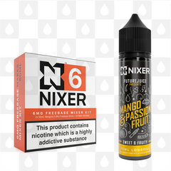 Mango & Passionfruit by Future Juice x Nixer E Liquid | 60ml Long Fill, Nicotine Type: Regular Nicotine, Strength & Size: 06mg • 60ml • Inc Shots (70/30)