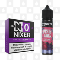 Pink Apple & Blackberries by Pixie Juice x Nixer E Liquid | 60ml Long Fill, Nicotine Type: Nicotine Free, Strength & Size: 00mg • 60ml • Inc VG/PG Shots (50/50)