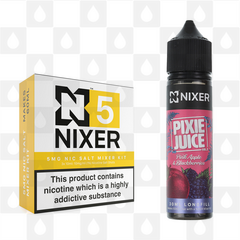Pink Apple & Blackberries by Pixie Juice x Nixer E Liquid | 60ml Long Fill, Nicotine Type: Nicotine Salt, Strength & Size: 05mg Salt • 60ml • Inc Shots (50/50)