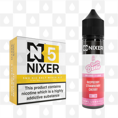 Raspberry, Strawberry & Cherry by Ohm Brew x Nixer E Liquid | 60ml Long Fill, Nicotine Type: Nicotine Salt, Strength & Size: 05mg Salt • 60ml • Inc Shots (50/50)