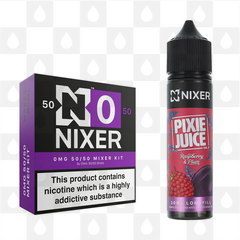 Raspberry & Plum by Pixie Juice x Nixer E Liquid | 60ml Long Fill, Nicotine Type: Nicotine Free, Strength & Size: 00mg • 60ml • Inc VG/PG Shots (50/50)