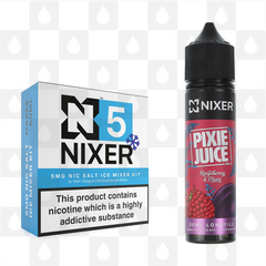 Raspberry & Plum by Pixie Juice x Nixer E Liquid | 60ml Long Fill, Nicotine Type: Nicotine Salt, Strength & Size: 05mg Ice Salt • 60ml • Inc Shots (50/50)