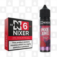 Raspberry & Plum by Pixie Juice x Nixer E Liquid | 60ml Long Fill, Nicotine Type: Regular Nicotine, Strength & Size: 06mg • 60ml • Inc Shots (50/50)