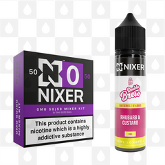 Rhubarb Custard by Ohm Brew x Nixer E Liquid | 60ml Long Fill, Nicotine Type: Nicotine Free, Strength & Size: 00mg • 60ml • Inc VG/PG Shots (50/50)