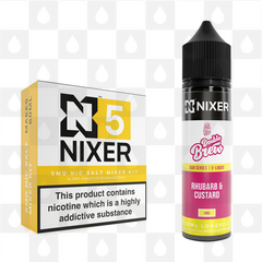 Rhubarb Custard by Ohm Brew x Nixer E Liquid | 60ml Long Fill, Nicotine Type: Nicotine Salt, Strength & Size: 05mg Salt • 60ml • Inc Shots (50/50)