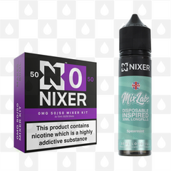 Spearmint by Mix Labs x Nixer E Liquid | 60ml Long Fill, Nicotine Type: Nicotine Free, Strength & Size: 00mg • 60ml • Inc VG/PG Shots (50/50)