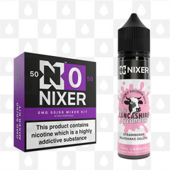 Strawberry Milkshake Deluxe by The Lancashire Creamery x Nixer E Liquid | 60ml Long Fill, Nicotine Type: Nicotine Free, Strength & Size: 00mg • 60ml • Inc VG/PG Shots (50/50)