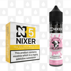 Strawberry Milkshake Deluxe by The Lancashire Creamery x Nixer E Liquid | 60ml Long Fill, Nicotine Type: Nicotine Salt, Strength & Size: 05mg Salt • 60ml • Inc Shots (50/50)