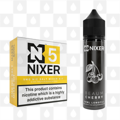 Cherry by Beaum x Nixer E Liquid | 60ml Long Fill, Nicotine Type: Nicotine Salt, Strength & Size: 05mg Salt • 60ml • Inc Shots (50/50)