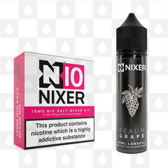 Grape by Beaum x Nixer E Liquid | 60ml Long Fill, Nicotine Type: Nicotine Salt, Strength & Size: 10mg Salt • 60ml • Inc Shots (50/50)
