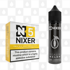 Melon by Beaum x Nixer E Liquid | 60ml Long Fill, Nicotine Type: Nicotine Salt, Strength & Size: 05mg Salt • 60ml • Inc Shots (50/50)