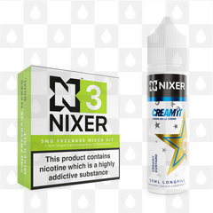 Creamy Custard by Cream It x Nixer E Liquid | 60ml Long Fill, Nicotine Type: Regular Nicotine, Strength & Size: 03mg • 60ml • Inc Shots (70/30)