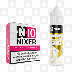 Peaches and Cream by Cream It x Nixer E Liquid | 60ml Long Fill, Nicotine Type: Nicotine Salt, Strength & Size: 10mg Salt • 60ml • Inc Shots (50/50)