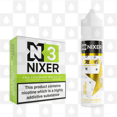 Peaches and Cream by Cream It x Nixer E Liquid | 60ml Long Fill, Nicotine Type: Regular Nicotine, Strength & Size: 03mg • 60ml • Inc Shots (70/30)