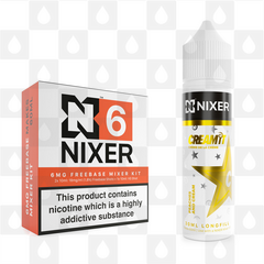 Peaches and Cream by Cream It x Nixer E Liquid | 60ml Long Fill, Nicotine Type: Regular Nicotine, Strength & Size: 06mg • 60ml • Inc Shots (70/30)