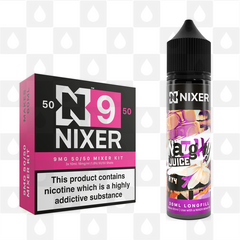 RY4 by Naughty Juice x Nixer E Liquid | 60ml Long Fill, Nicotine Type: Regular Nicotine, Strength & Size: 09mg • 60ml • Inc Shots (50/50)