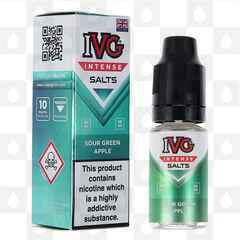 Sour Green Apple by IVG Intense E Liquid | 10ml Nic Salt, Strength & Size: 10mg • 10ml
