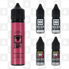 Lychee Lemonade | Shake & Vape by Zap E Liquid | 60ml Long Fill, Nicotine Type: Regular Nicotine, Strength & Size: 06mg • 60ml • Inc Shots (50/50)