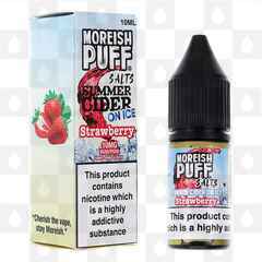 Strawberry | Summer Cider On Ice by Moreish Puff E Liquid | 10ml Nic Salts, Strength & Size: 10mg • 10ml
