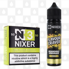Grandma's Lemonade by Flavour Craver x Nixer E Liquid | 60ml Long Fill, Nicotine Type: Regular Nicotine, Strength & Size: 3mg • 60ml • Inc. Shots (50/50)