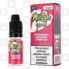 Strawberry Raspberry Cherry Ice by Mix Labs E Liquid | 10ml Nic Salt, Strength & Size: 20mg • 10ml