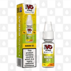 Banana Ice by IVG Pro E Liquid | 10ml Nic Salt, Strength & Size: 10mg • 10ml