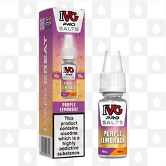 Purple Lemonade by IVG Pro E Liquid | 10ml Nic Salt, Strength & Size: 10mg • 10ml