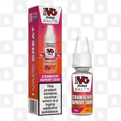 Strawberry Raspberry Cherry by IVG Pro E Liquid | 10ml Nic Salt, Strength & Size: 10mg • 10ml